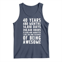 40 Years of Being Awesome Tank Top Vintage 1986 Fortieth Birthday Graphic