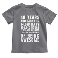 40 Years of Being Awesome Toddler T Shirt Vintage 1986 Fortieth Birthday Graphic