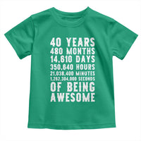 40 Years of Being Awesome Toddler T Shirt Vintage 1986 Fortieth Birthday Graphic