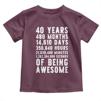 40 Years of Being Awesome Toddler T Shirt Vintage 1986 Fortieth Birthday Graphic