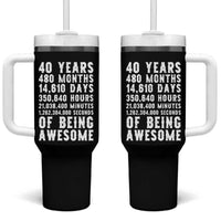 40 Years of Being Awesome Tumbler With Handle Vintage 1986 Fortieth Birthday Graphic