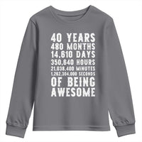 40 Years of Being Awesome Youth Sweatshirt Vintage 1986 Fortieth Birthday Graphic