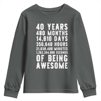 40 Years of Being Awesome Youth Sweatshirt Vintage 1986 Fortieth Birthday Graphic