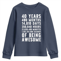40 Years of Being Awesome Youth Sweatshirt Vintage 1986 Fortieth Birthday Graphic