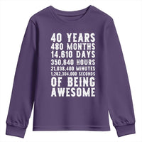 40 Years of Being Awesome Youth Sweatshirt Vintage 1986 Fortieth Birthday Graphic