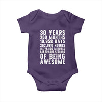 Funny 30th Birthday Baby Onesie Thirty Years Of Being Awesome