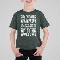 Funny 30th Birthday T Shirt For Kid Thirty Years Of Being Awesome