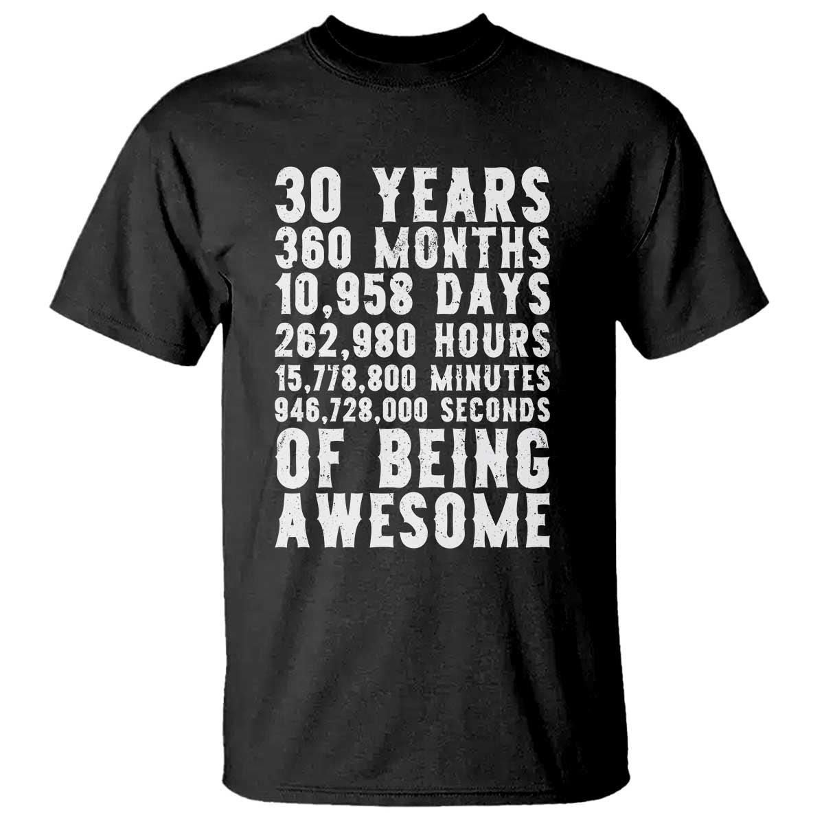 Funny 30th Birthday T Shirt Thirty Years Of Being Awesome