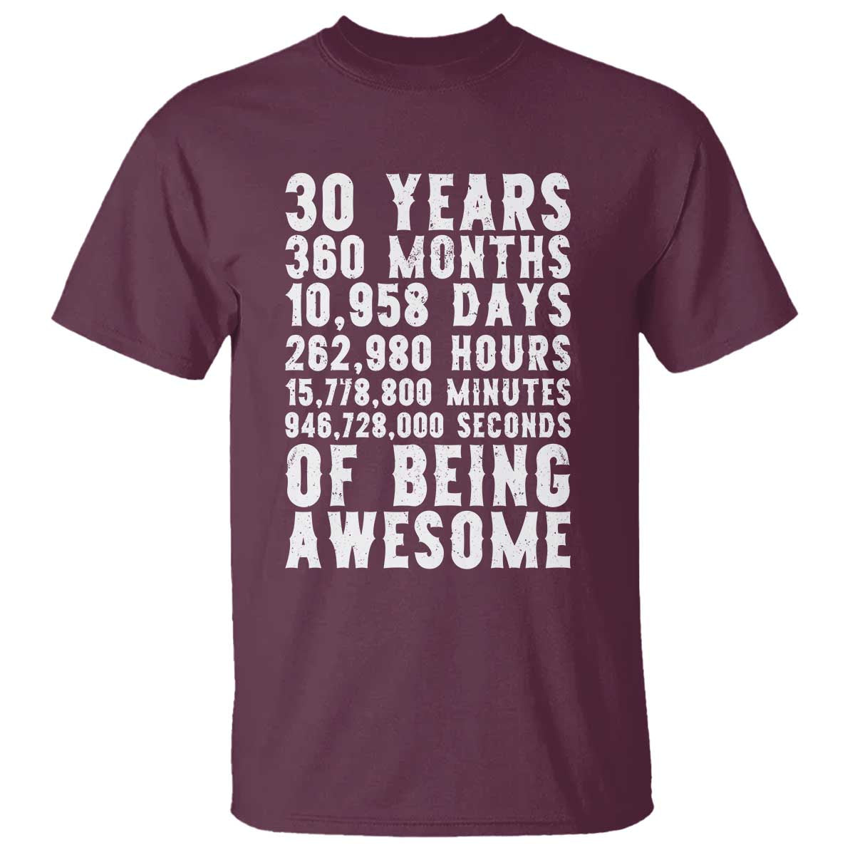 Funny 30th Birthday T Shirt Thirty Years Of Being Awesome