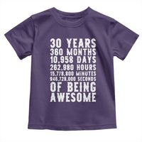 Funny 30th Birthday Toddler T Shirt Thirty Years Of Being Awesome