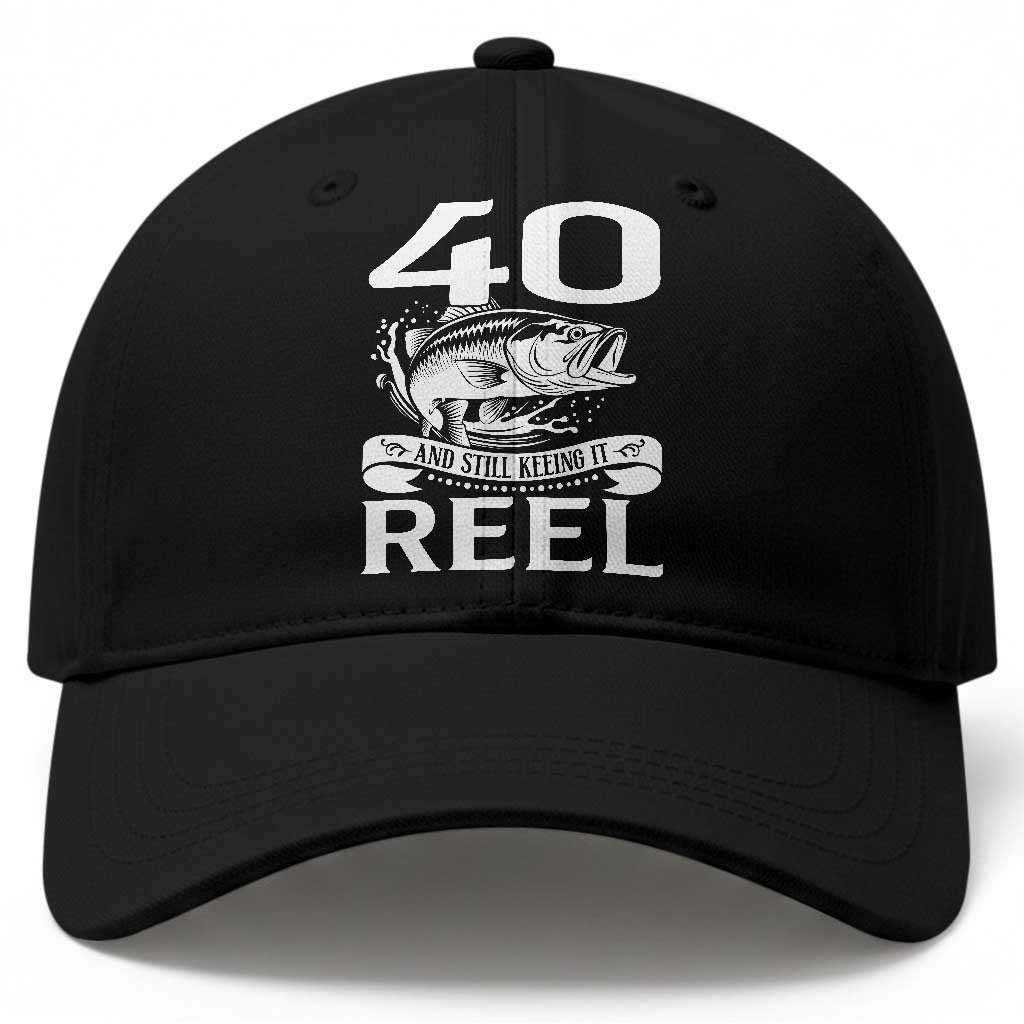 Still Keeping It Reel At 40 Baseball Cap Fisherman Birthday Gift