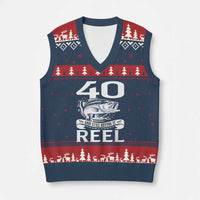 Still Keeping It Reel At 40 V-Neck Knit Sweater Vest Fisherman Birthday Gift