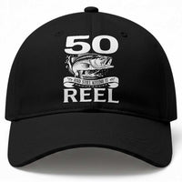 Still Keeping It Reel At 50 Baseball Cap Fisherman Birthday Gift