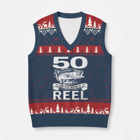 Still Keeping It Reel At 50 V-Neck Knit Sweater Vest Fisherman Birthday Gift