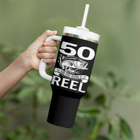 Still Keeping It Reel At 50 Tumbler With Handle Fisherman Birthday Gift