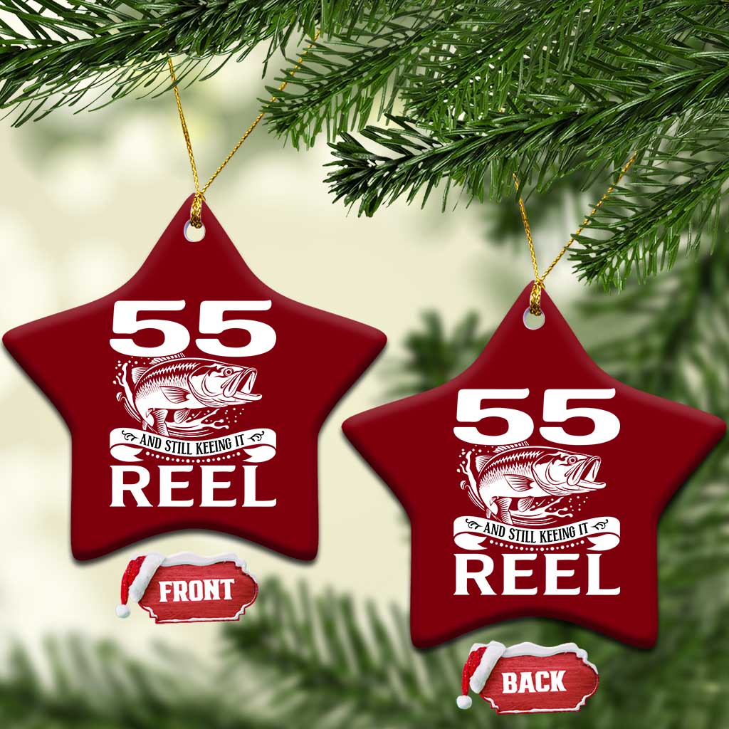 Still Keeping It Reel At 55 Ceramic Ornament Fisherman Birthday Gift