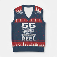 Still Keeping It Reel At 55 V-Neck Knit Sweater Vest Fisherman Birthday Gift