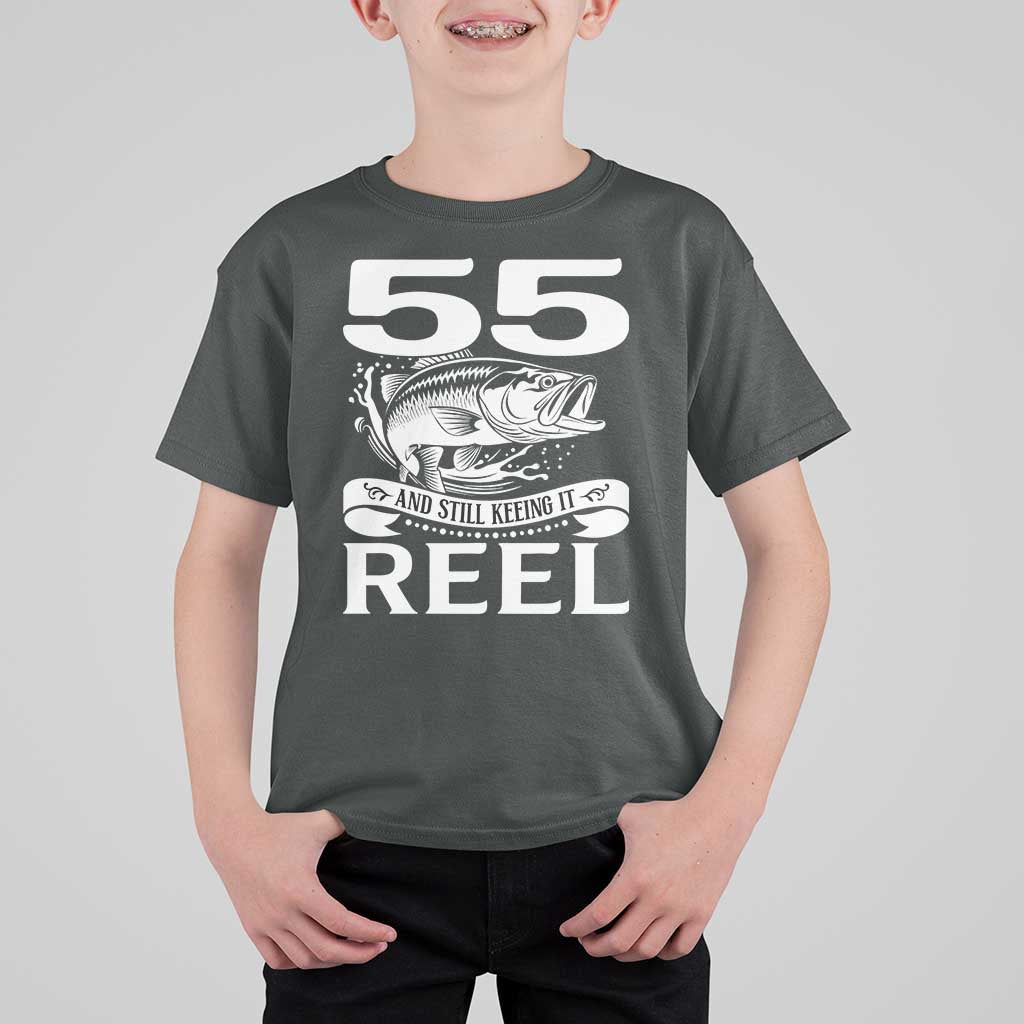 Still Keeping It Reel At 55 T Shirt For Kid Fisherman Birthday Gift