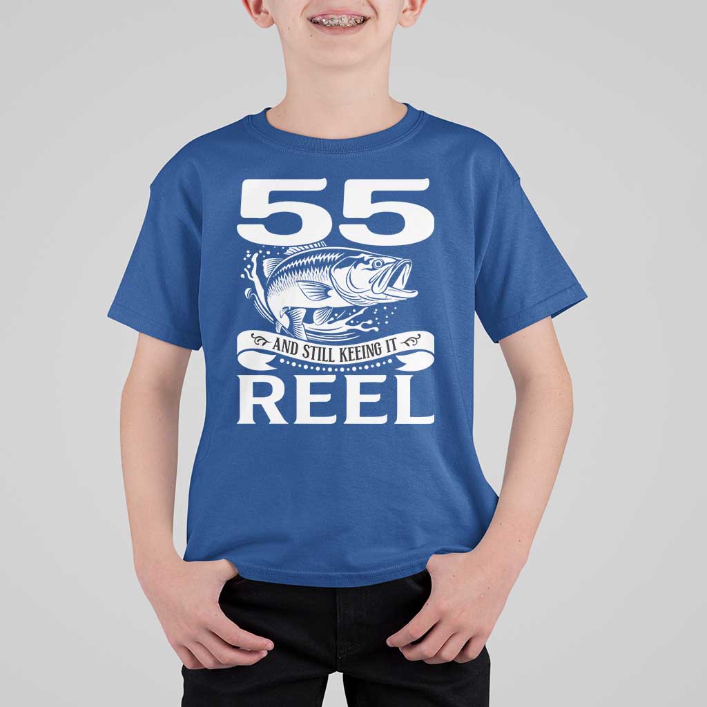 Still Keeping It Reel At 55 T Shirt For Kid Fisherman Birthday Gift