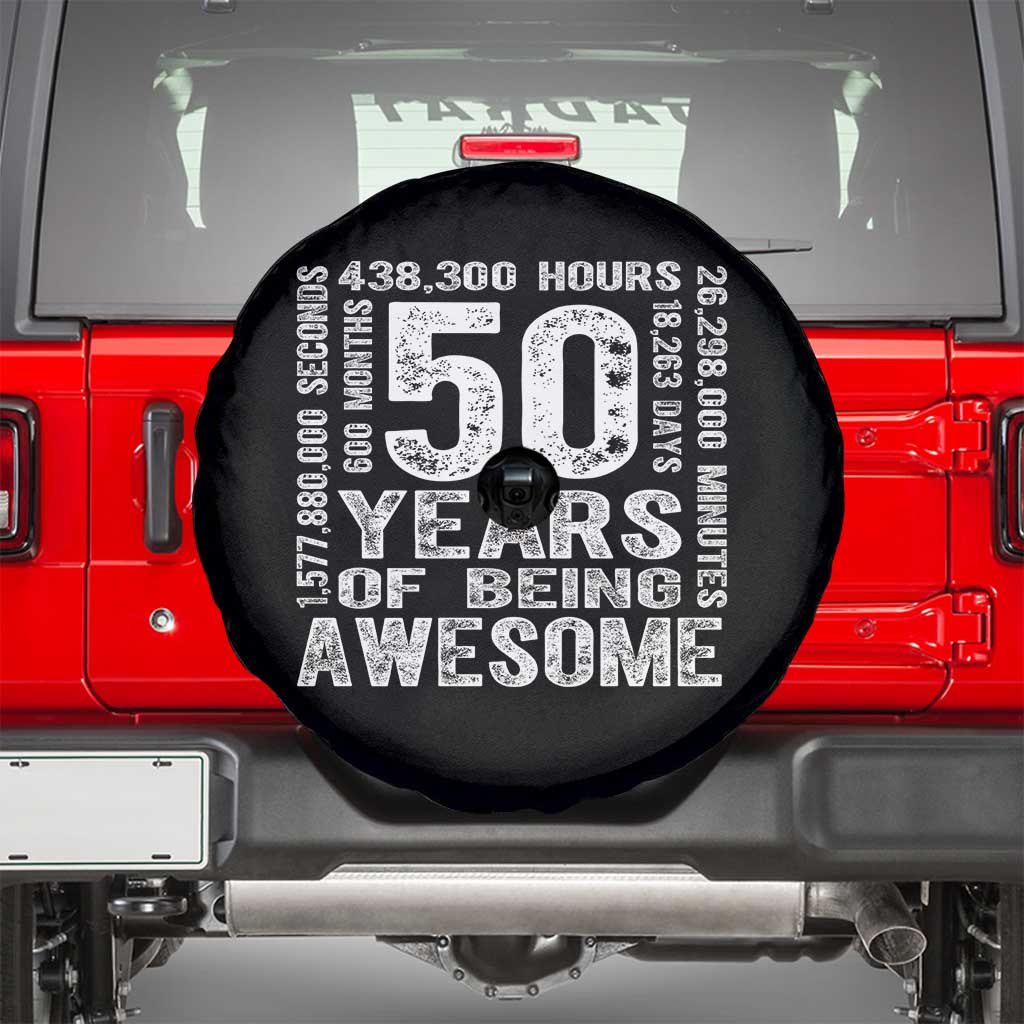 Funny 50th Birthday Gift Spare Tire Cover 50 Years Of Being Awesome