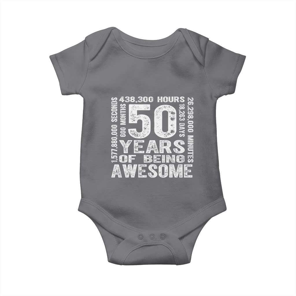 Funny 50th Birthday Gift Baby Onesie 50 Years Of Being Awesome