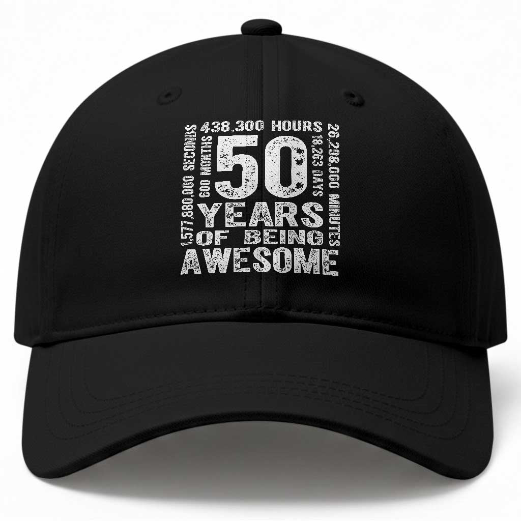 Funny 50th Birthday Gift Baseball Cap 50 Years Of Being Awesome