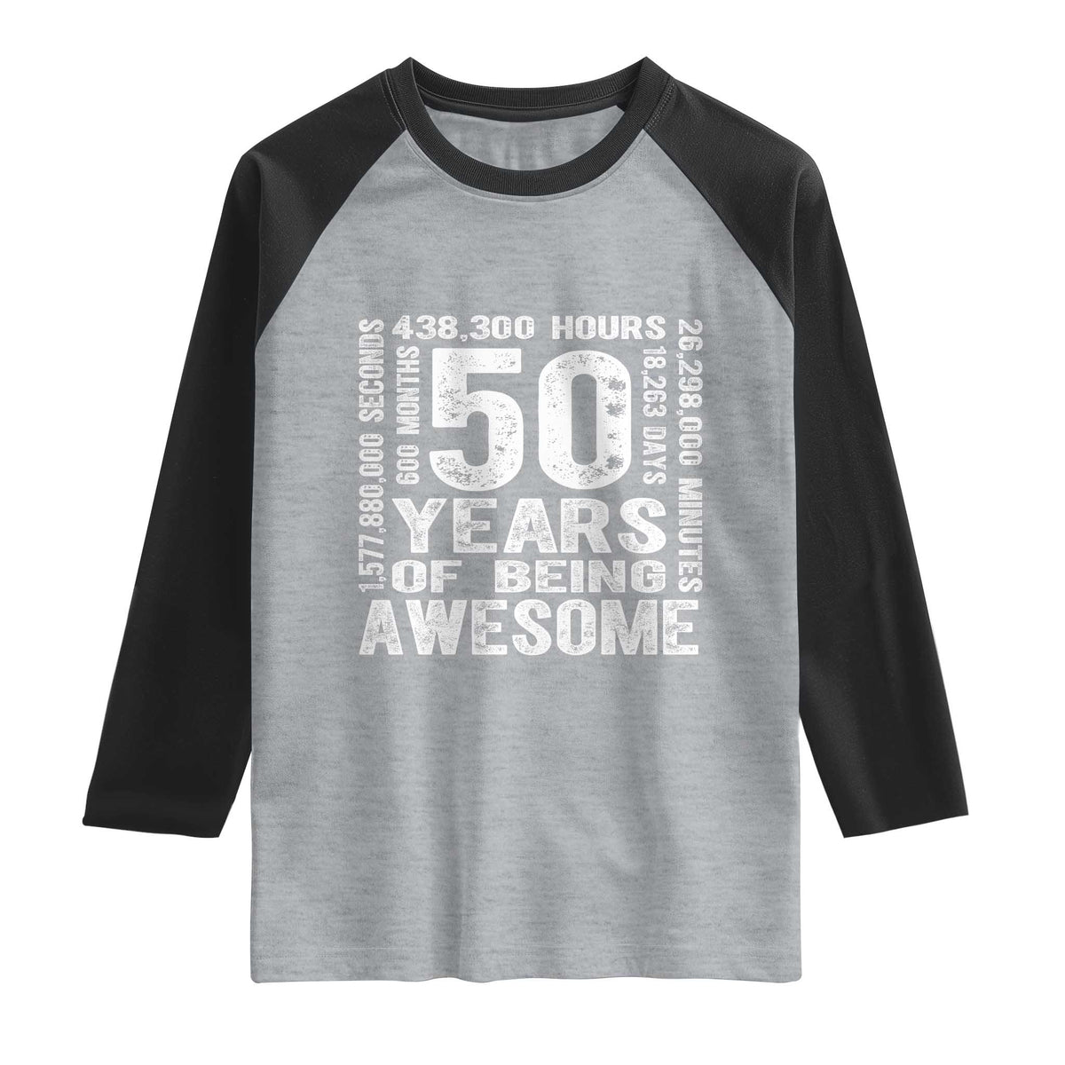 Funny 50th Birthday Gift Raglan Shirt 50 Years Of Being Awesome