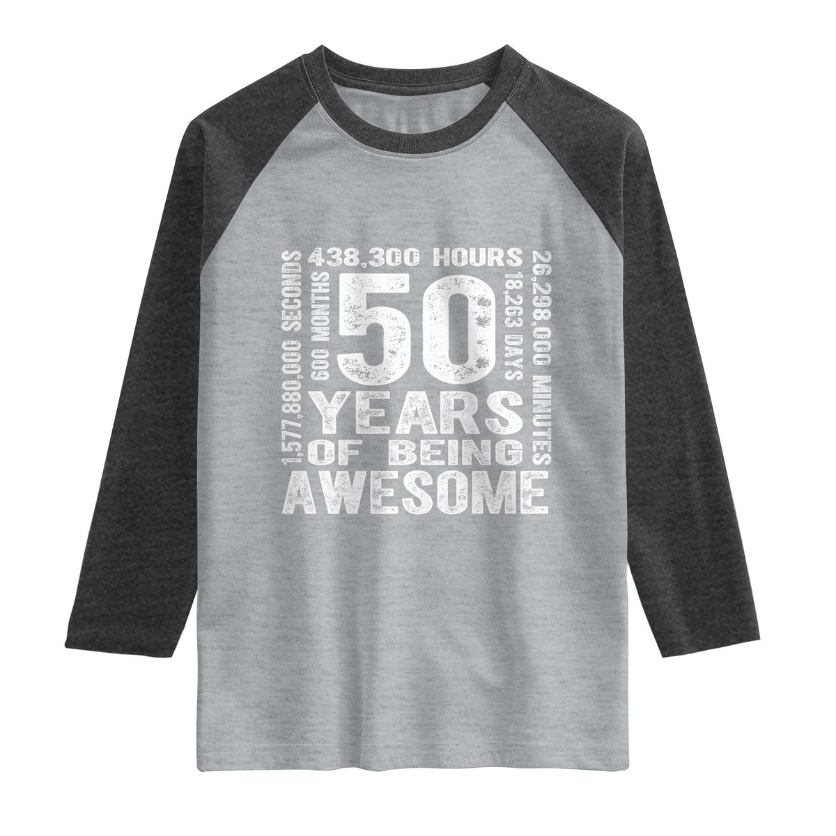 Funny 50th Birthday Gift Raglan Shirt 50 Years Of Being Awesome