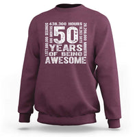 Funny 50th Birthday Gift Sweatshirt 50 Years Of Being Awesome