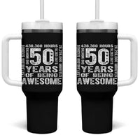 Funny 50th Birthday Gift Tumbler With Handle 50 Years Of Being Awesome