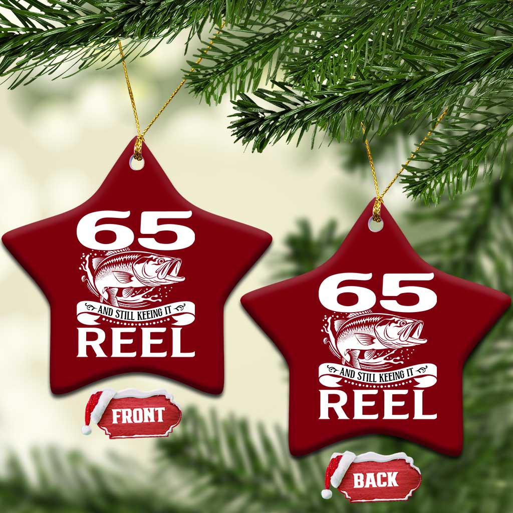 Still Keeping It Reel At 65 Ceramic Ornament Fisherman Birthday Gift