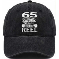Still Keeping It Reel At 65 Washed Cotton Baseball Cap Fisherman Birthday Gift