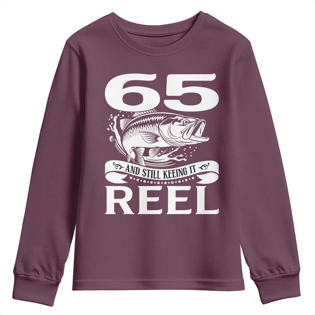 Still Keeping It Reel At 65 Youth Sweatshirt Fisherman Birthday Gift