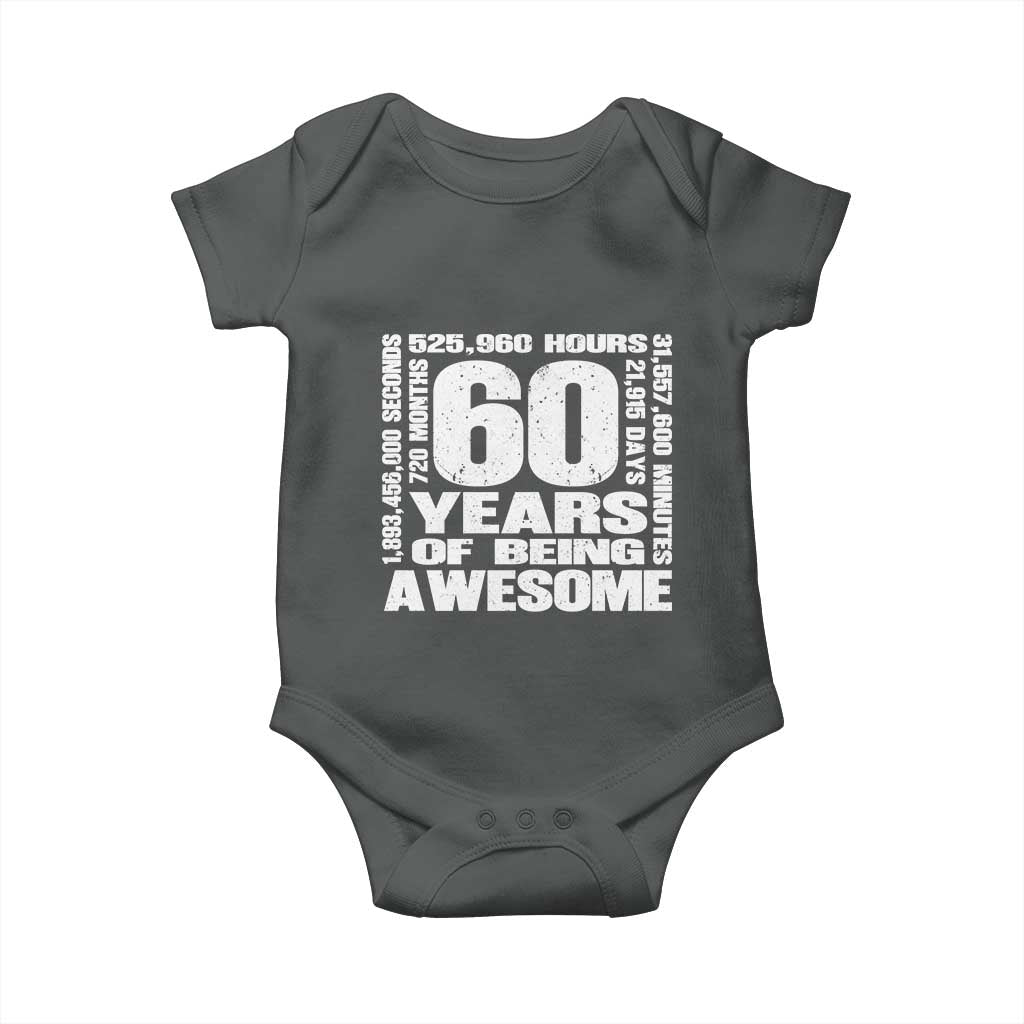 60th Milestone Birthday Gift Baby Onesie 60 Years Of Being Awesome