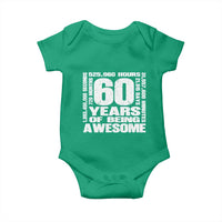 60th Milestone Birthday Gift Baby Onesie 60 Years Of Being Awesome