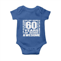 60th Milestone Birthday Gift Baby Onesie 60 Years Of Being Awesome