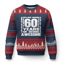 60th Milestone Birthday Gift Ugly Christmas Sweater 60 Years Of Being Awesome