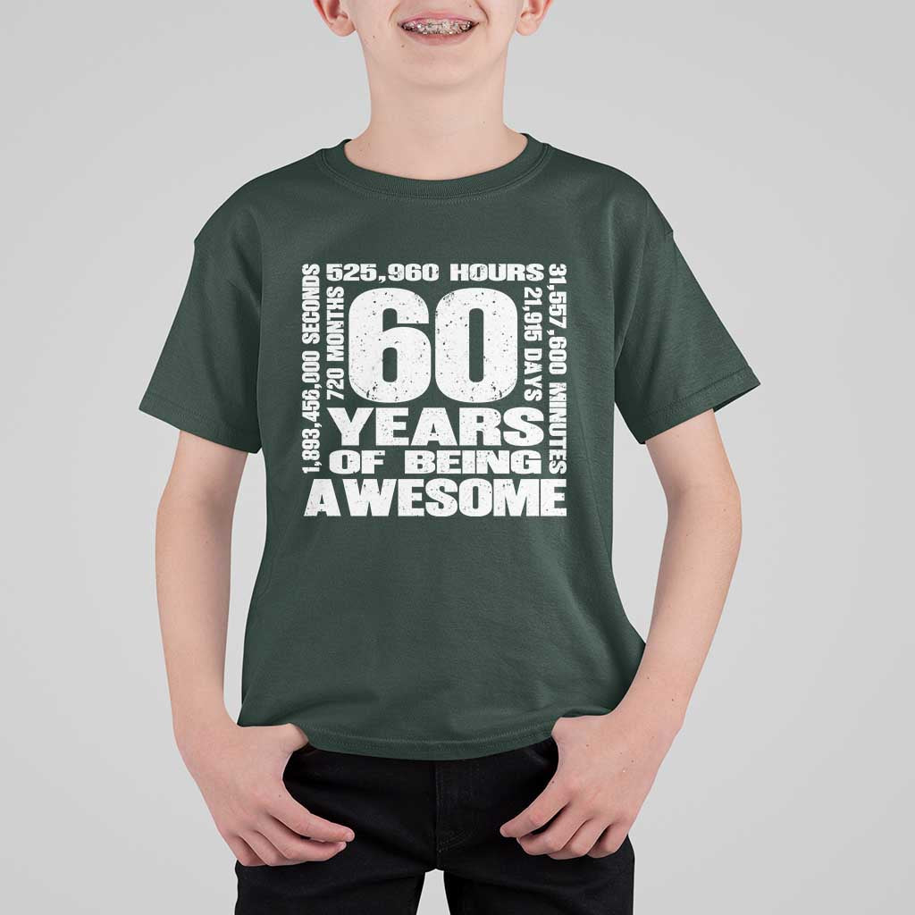 60th Milestone Birthday Gift T Shirt For Kid 60 Years Of Being Awesome