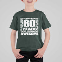 60th Milestone Birthday Gift T Shirt For Kid 60 Years Of Being Awesome