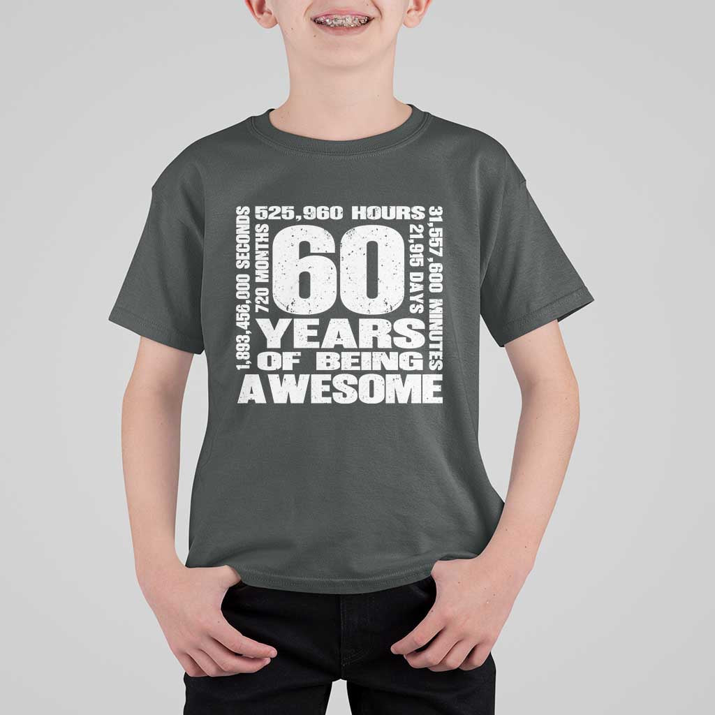60th Milestone Birthday Gift T Shirt For Kid 60 Years Of Being Awesome
