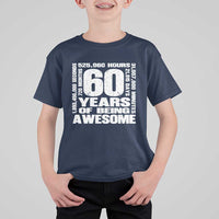 60th Milestone Birthday Gift T Shirt For Kid 60 Years Of Being Awesome