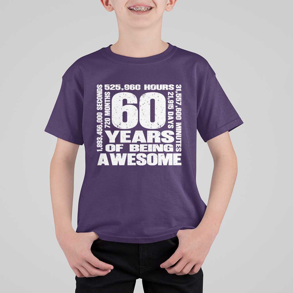 60th Milestone Birthday Gift T Shirt For Kid 60 Years Of Being Awesome