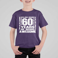 60th Milestone Birthday Gift T Shirt For Kid 60 Years Of Being Awesome