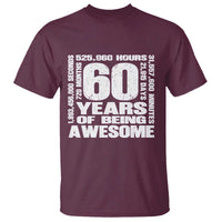 60th Milestone Birthday Gift T Shirt 60 Years Of Being Awesome