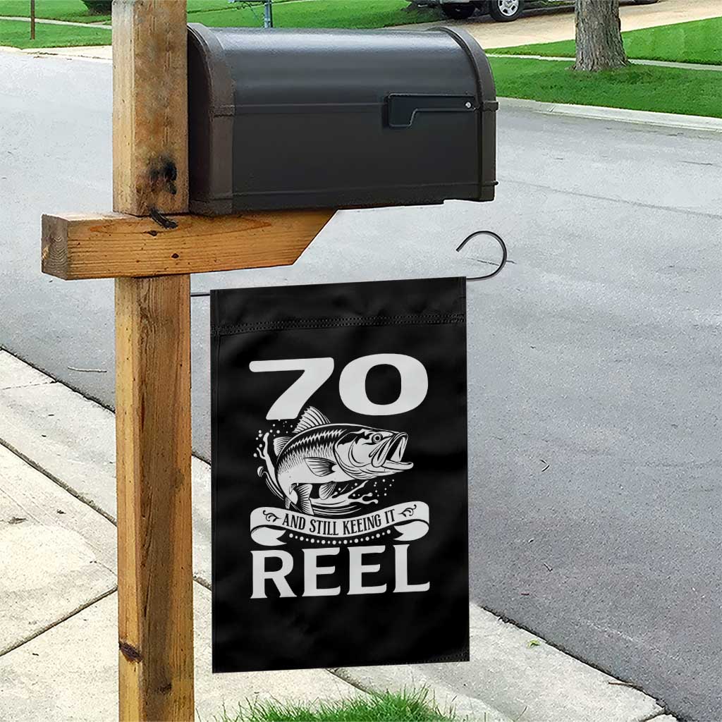 Still Keeping It Reel At 70 Garden Flag Fisherman Birthday Gift