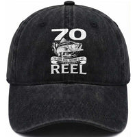 Still Keeping It Reel At 70 Washed Cotton Baseball Cap Fisherman Birthday Gift