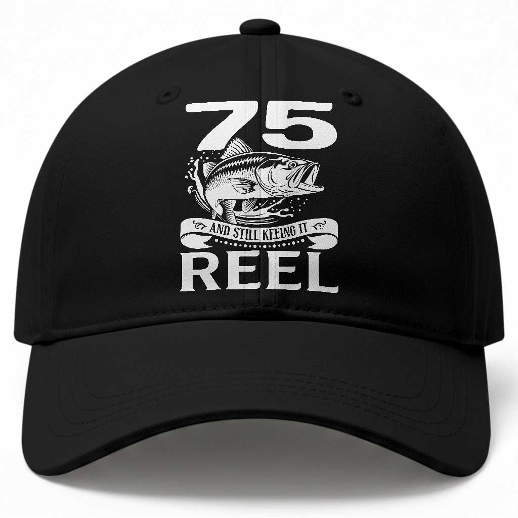 Still Keeping It Reel At 75 Baseball Cap Fisherman Birthday Gift