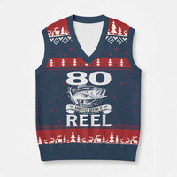 Still Keeping It Reel At 80 V-Neck Knit Sweater Vest Fisherman Birthday Gift