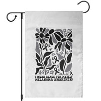 Melanoma Awareness Garden Flag I Wear Black For Myself Skin Cancer Survivor