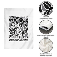 Melanoma Awareness Garden Flag I Wear Black For Myself Skin Cancer Survivor